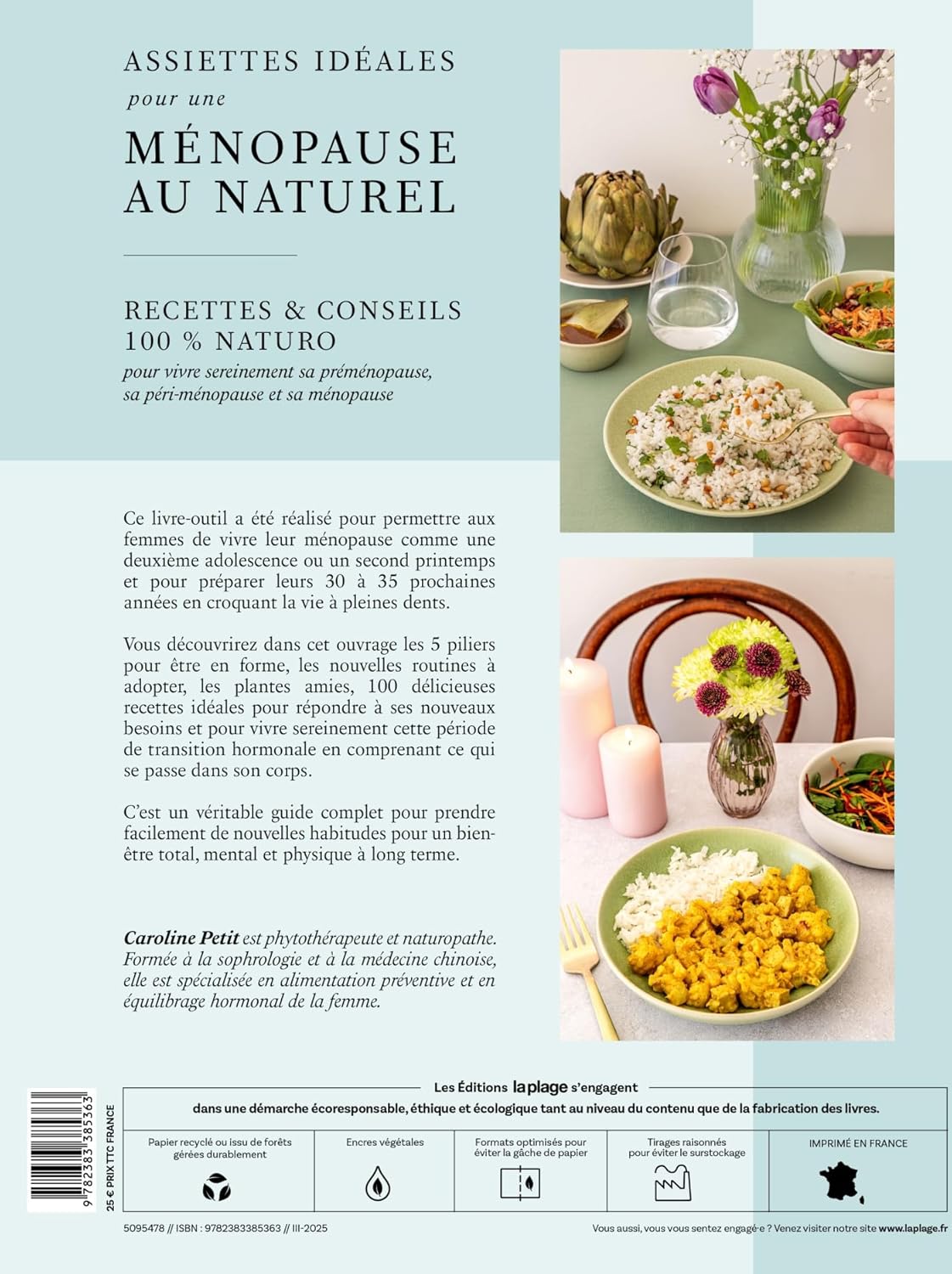 Assiettes idéales pour une ménopause au naturel - La Plage Ed. - Livre de cuisine - - La Guilde Culinaire