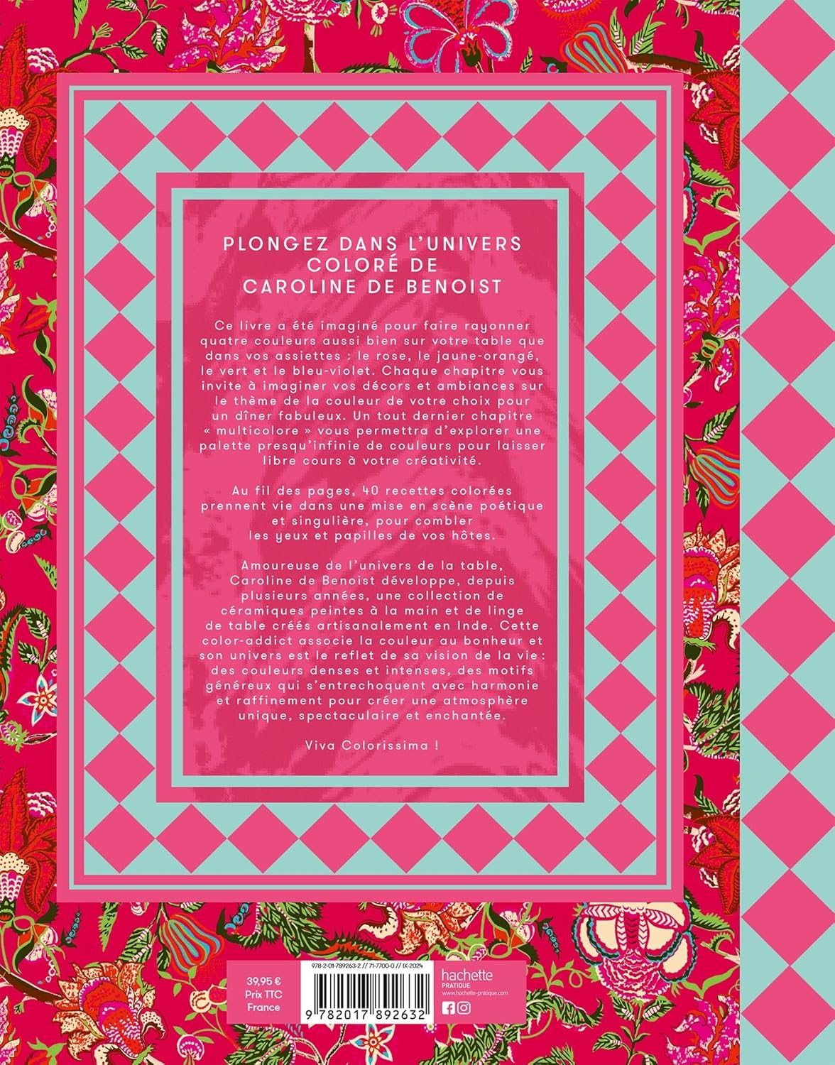 Colorissima : Dîners en couleurs - Hachette Ed. - Livre de cuisine - - La Guilde Culinaire