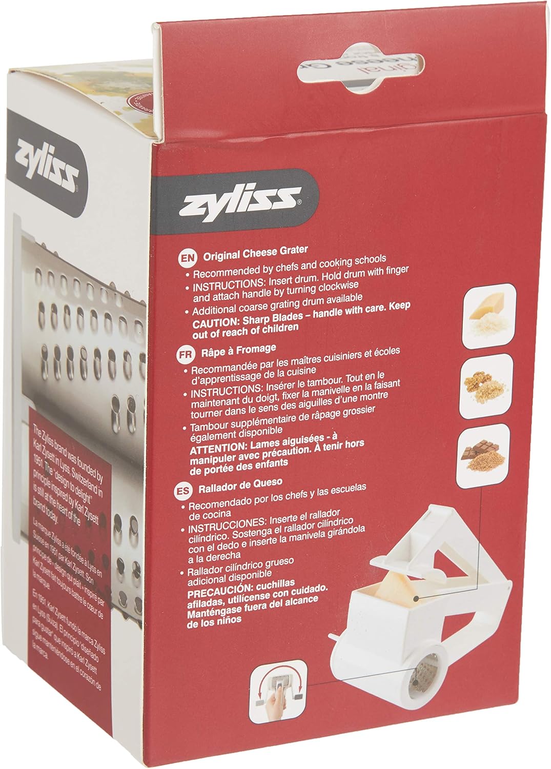 Râpe à fromage rotative - Zyliss - Râpe et zesteur - - La Guilde Culinaire