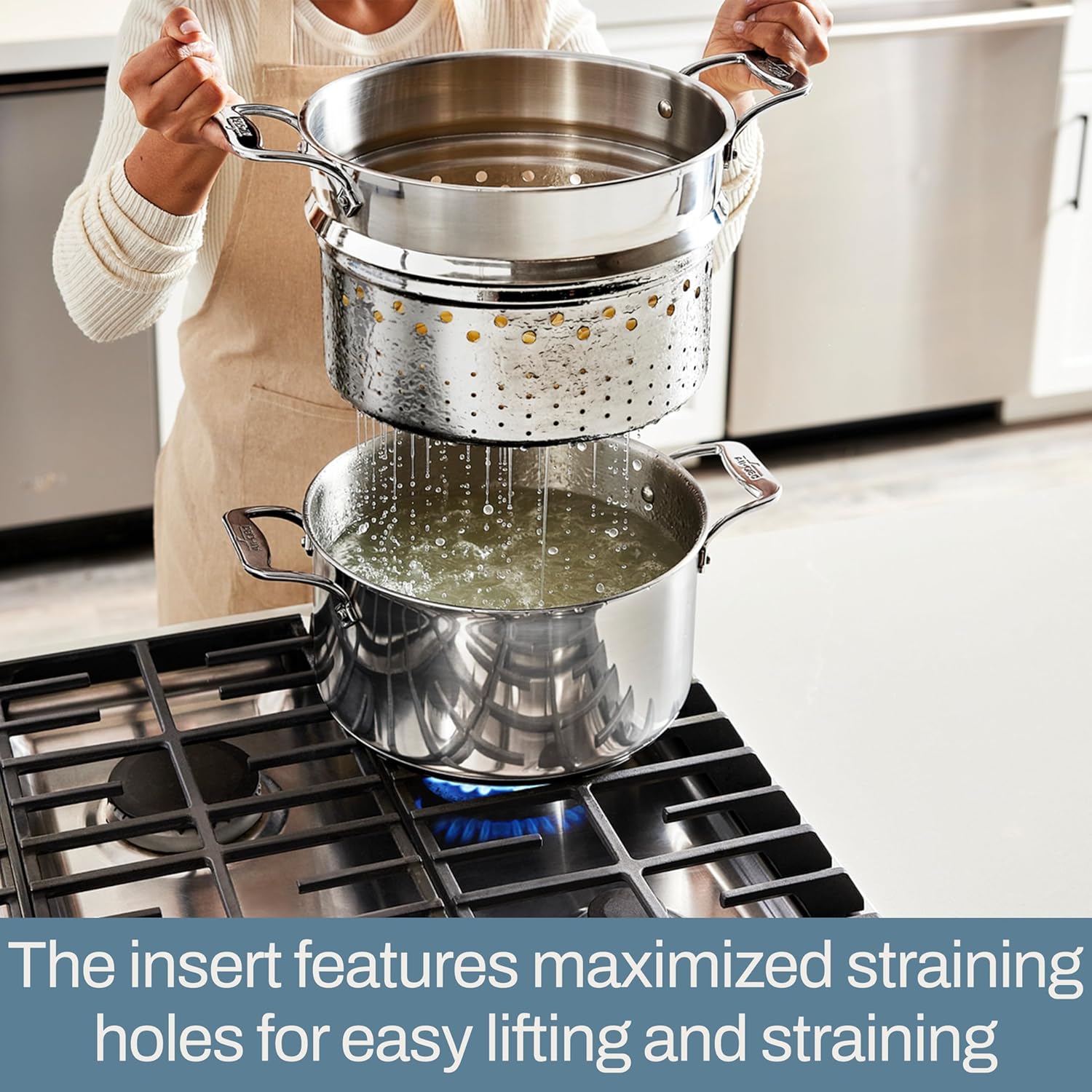 All-Clad 12L Multipot avec insert & couvercle - All-Clad - Batterie de cuisine - - La Guilde Culinaire