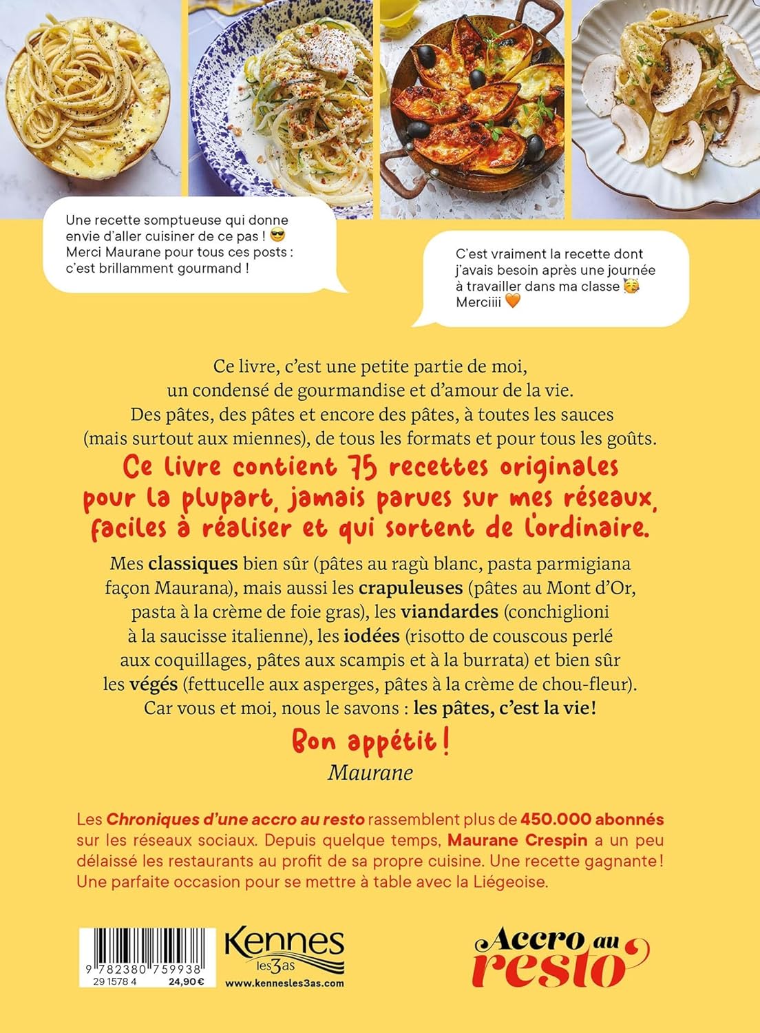 Les pâtes, c'est la vie - Kennes - Livre de cuisine - - La Guilde Culinaire