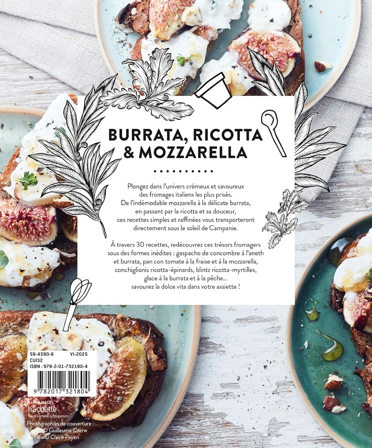 Burrata, ricotta & mozzarella - Hachette Ed. - Livre de cuisine - - La Guilde Culinaire