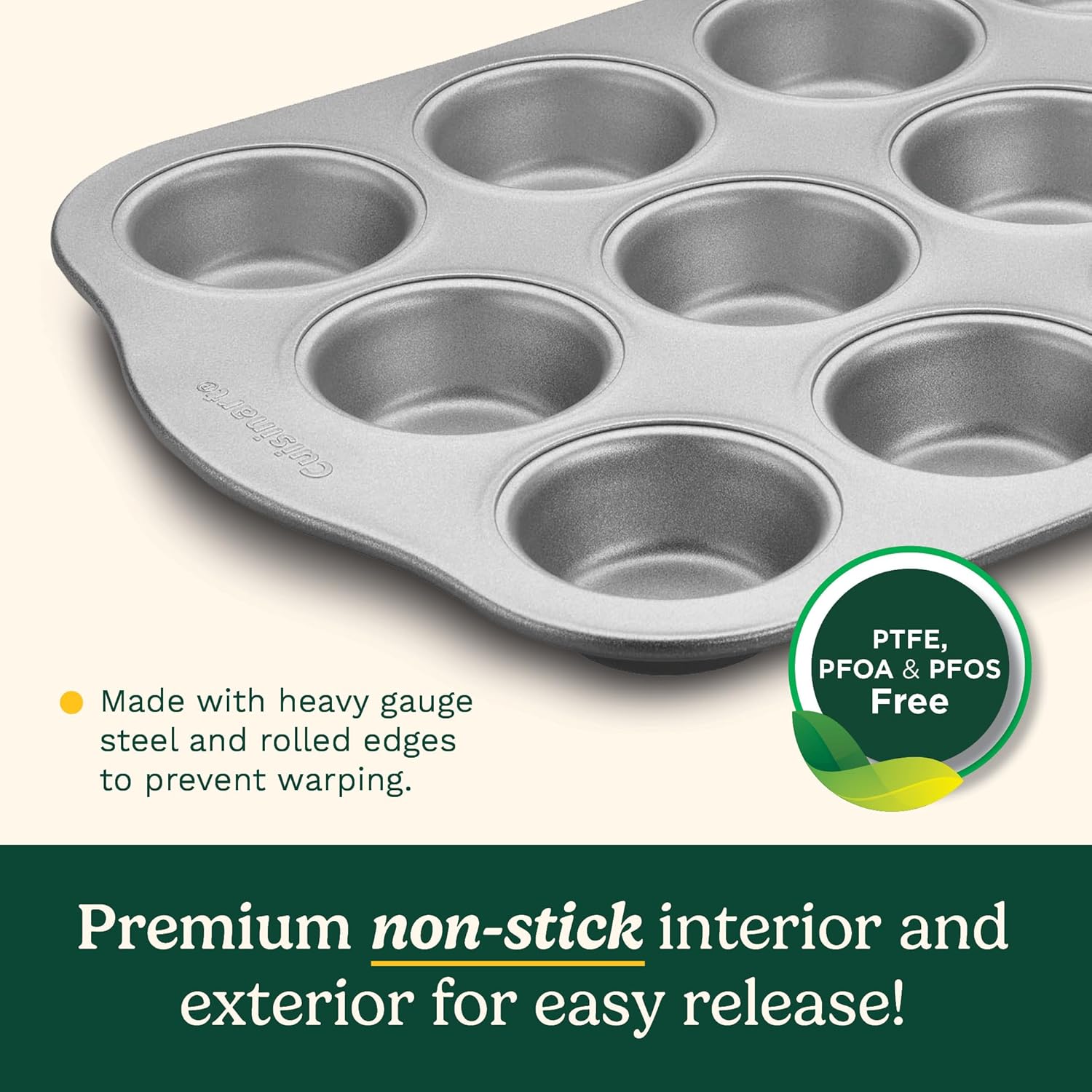 Moule à muffins antiadhésif en acier au carbone Easy Grip 12 tasses - Cuisinart - Moule à muffins - - La Guilde Culinaire