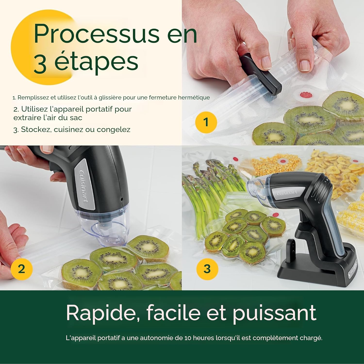 Pistolet scelleur sous vide sans fil rechargeable - Cuisinart - Emballeuse sous-vide - - La Guilde Culinaire