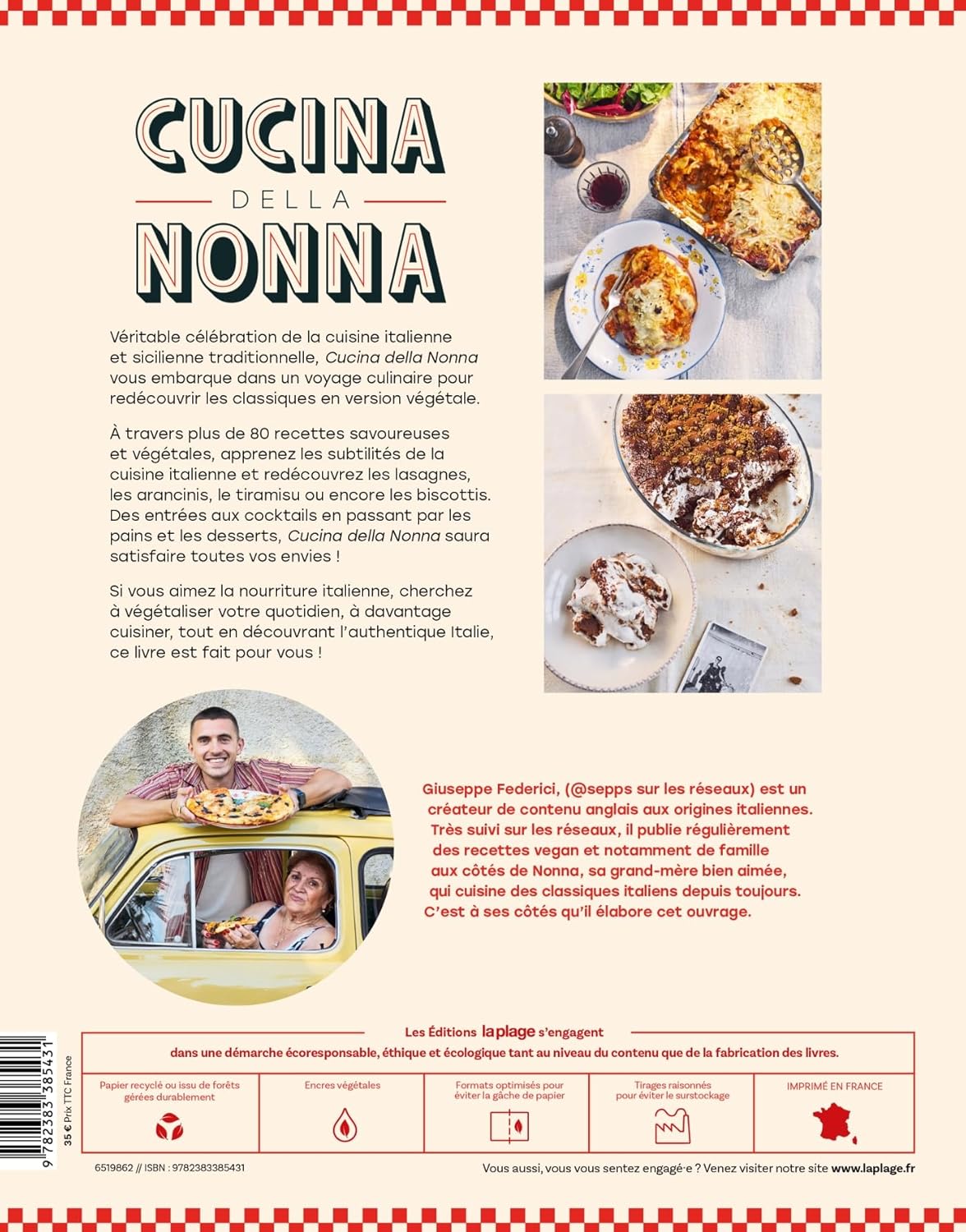 Cucina della Nonna : Les grands classiques de la cuisine italienne en version végétale - La Plage Ed. - Livre de cuisine - - La Guilde Culinaire