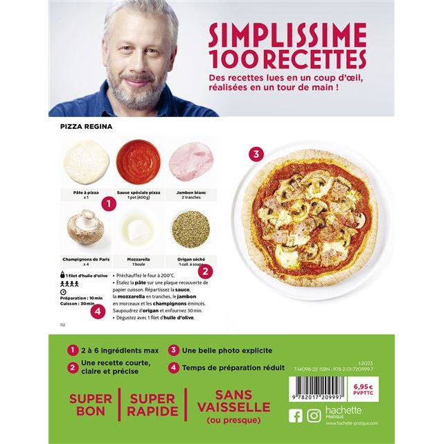Simplissime : 100 recettes : pizza party - Hachette Ed. - Livre de cuisine - - La Guilde Culinaire