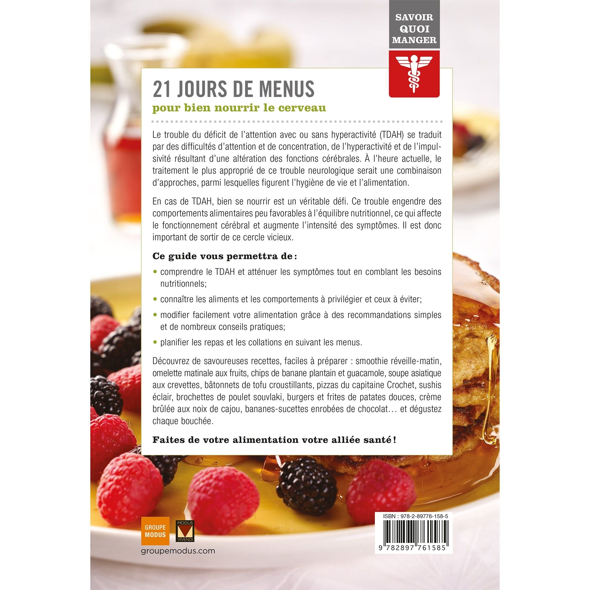 Savoir quoi manger - TDAH ! - Modus Vivendi Ed. - Livre de cuisine - - La Guilde Culinaire