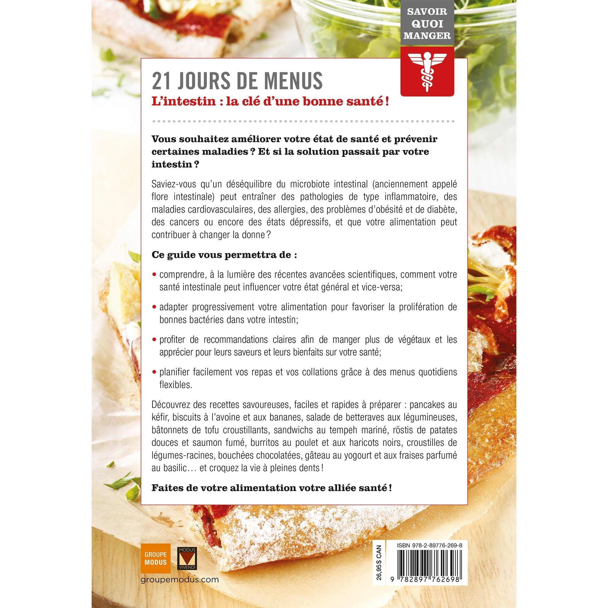Savoir quoi manger - La santé par l'intestin - Modus Vivendi Ed. - Livre de cuisine - - La Guilde Culinaire