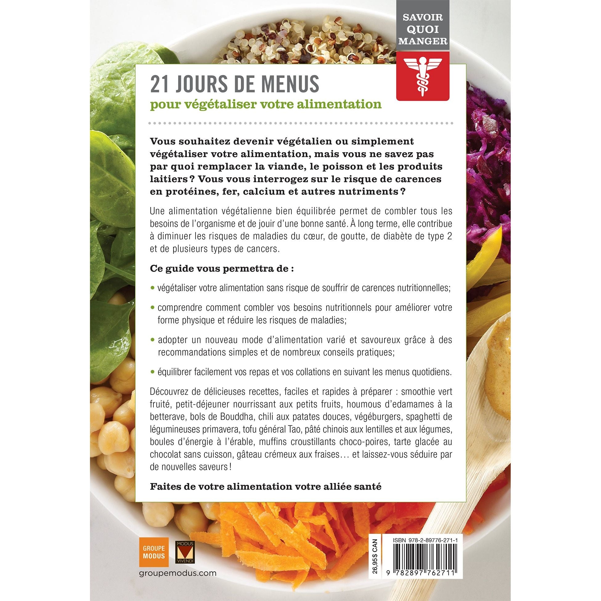 Savoir quoi manger - Végétalien - Modus Vivendi Ed. - Livre de cuisine - - La Guilde Culinaire