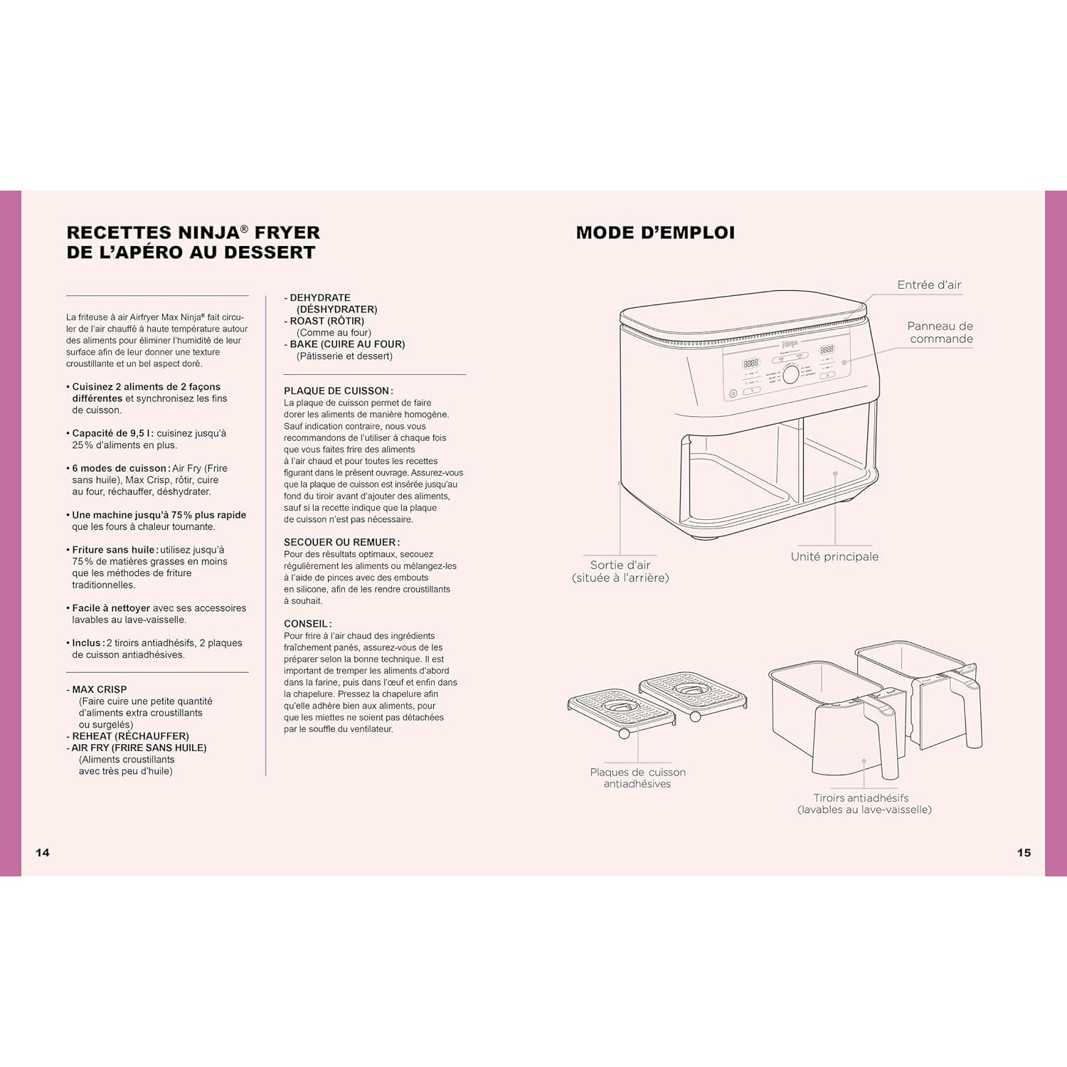 Ninja : On peut tout faire au Airfryer - Hachette Ed. - Livre de cuisine - - La Guilde Culinaire