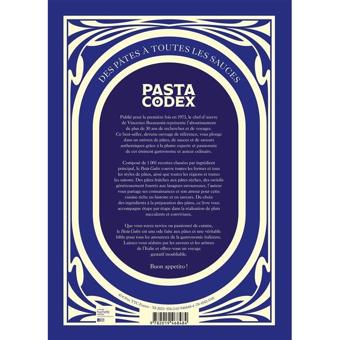 Pasta Codex - Hachette Ed. - Livre de cuisine - - La Guilde Culinaire