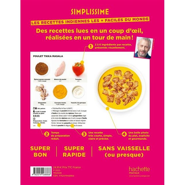 Simplissime : les recettes indiennes les + faciles du monde - Hachette Ed. - Livre de cuisine - - La Guilde Culinaire