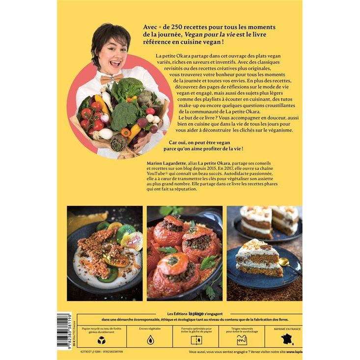 Vegan pour la vie ! - La Plage Ed. - Livre de cuisine - - La Guilde Culinaire
