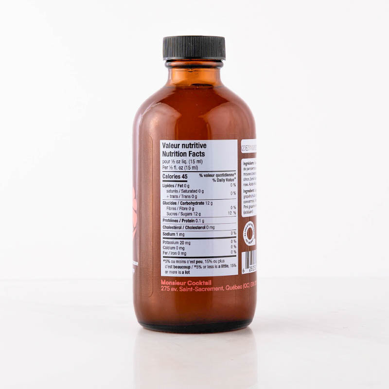 Sirop de pamplemousse 250ml - Monsieur Cocktail - Sirop - - La Guilde Culinaire