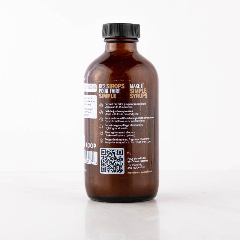 Sirop de gingembre 250 ml - Monsieur Cocktail - Sirop - - La Guilde Culinaire