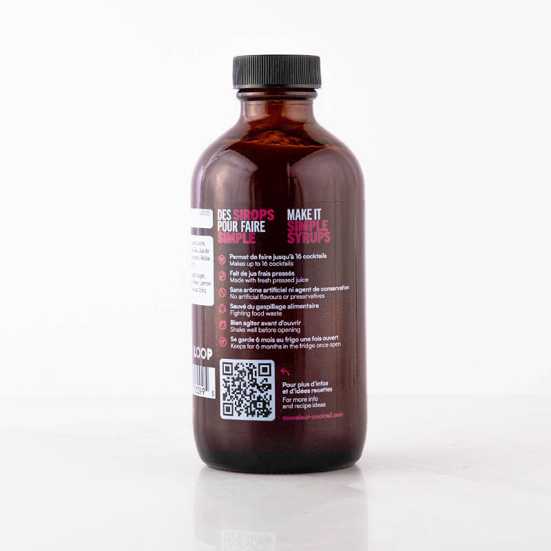 Sirop de Framboise 250ml - Monsieur Cocktail - Sirop - - La Guilde Culinaire