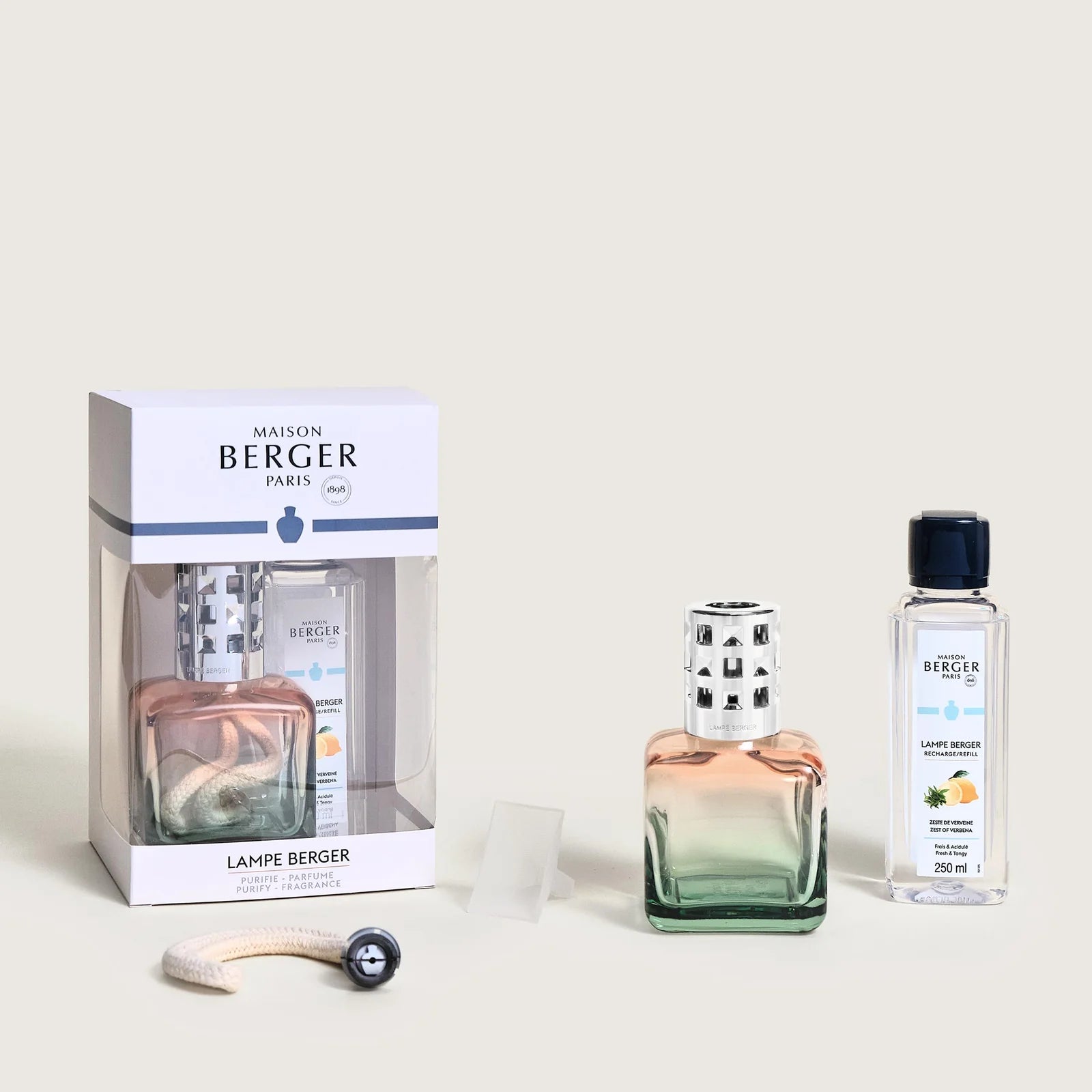Coffret lampe Berger Glaçon Pêche/Verte - Maison Berger Paris - Coffret Lampe Berger - - La Guilde Culinaire