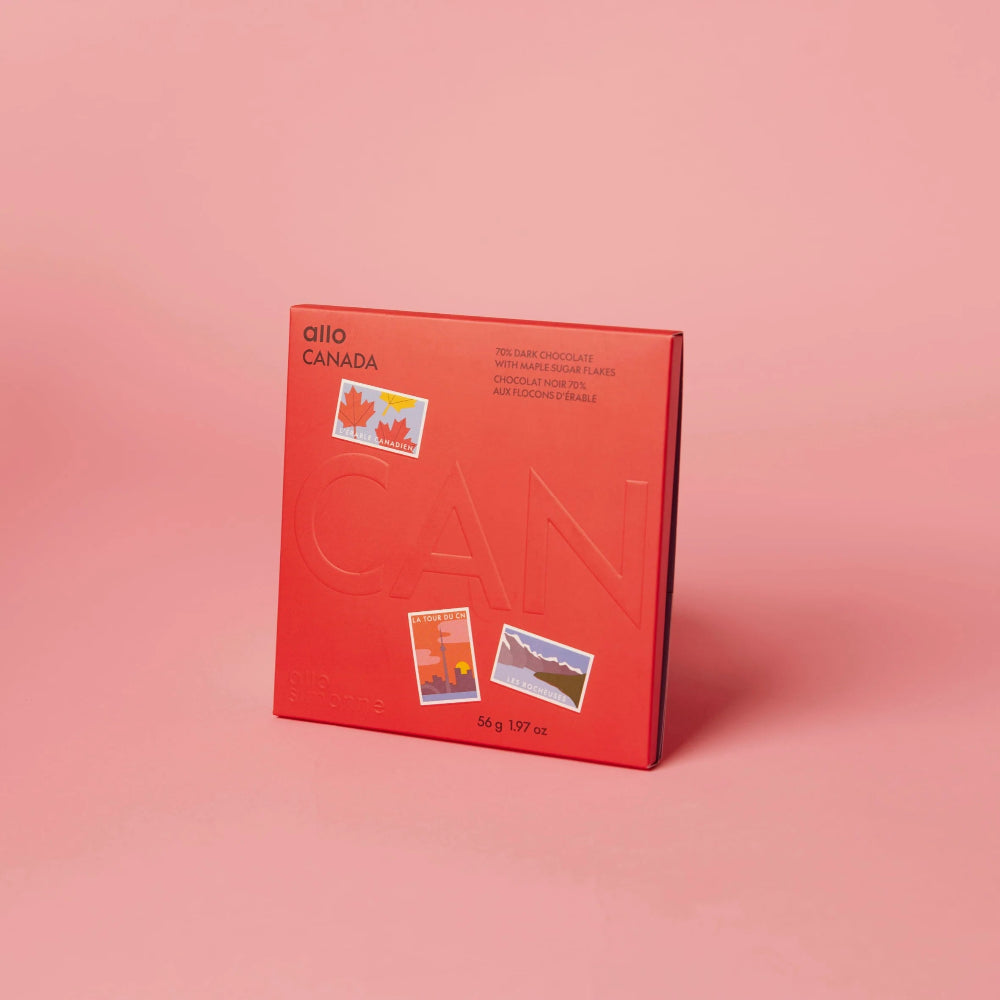 Tablette Canada Chocolat Noir 70% aux Flocons d'Érable - Allo Simonne - Tablette de chocolat - - La Guilde Culinaire
