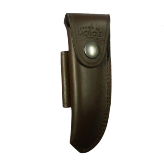 Couteau pliant 11 cm, mitre inox brillant, Amourette + Étui Buron Chocolat – Laguiole - Laguiole - Couteau de poche - - La Guilde Culinaire