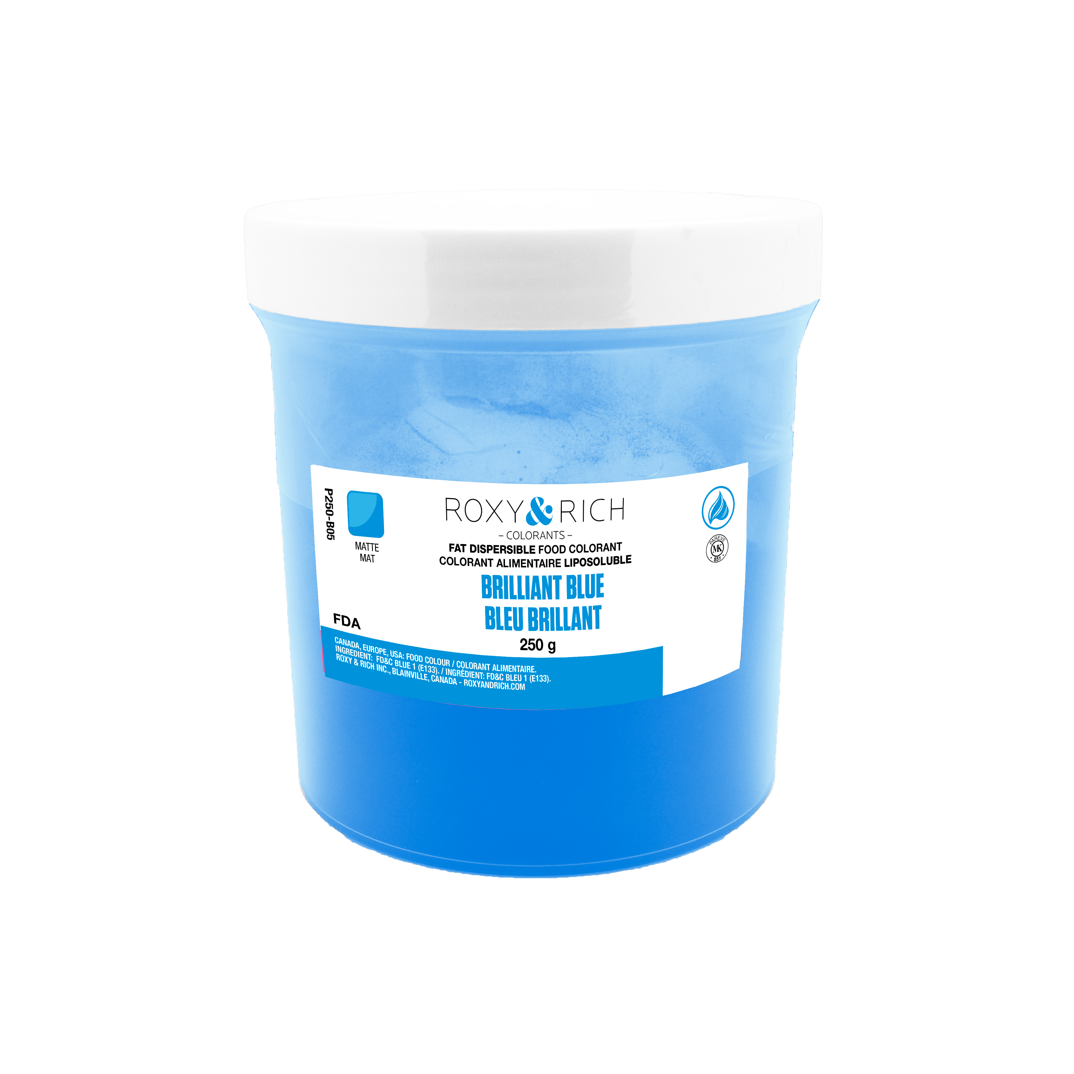 Colorant Alimentaire Liposoluble Bleu Brillant 250g - Roxy & Rich - Colorant alimentaire liposoluble - P250-B05 - La Guilde Culinaire