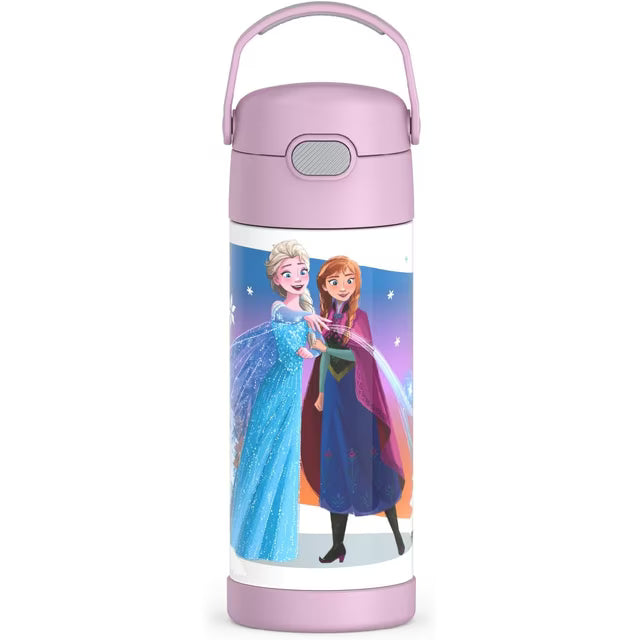 Bouteille d'eau FUNtainer avec paille 14oz (410 ml) - La Reine Des Neiges - Thermos - Bouteille d'eau - - La Guilde Culinaire