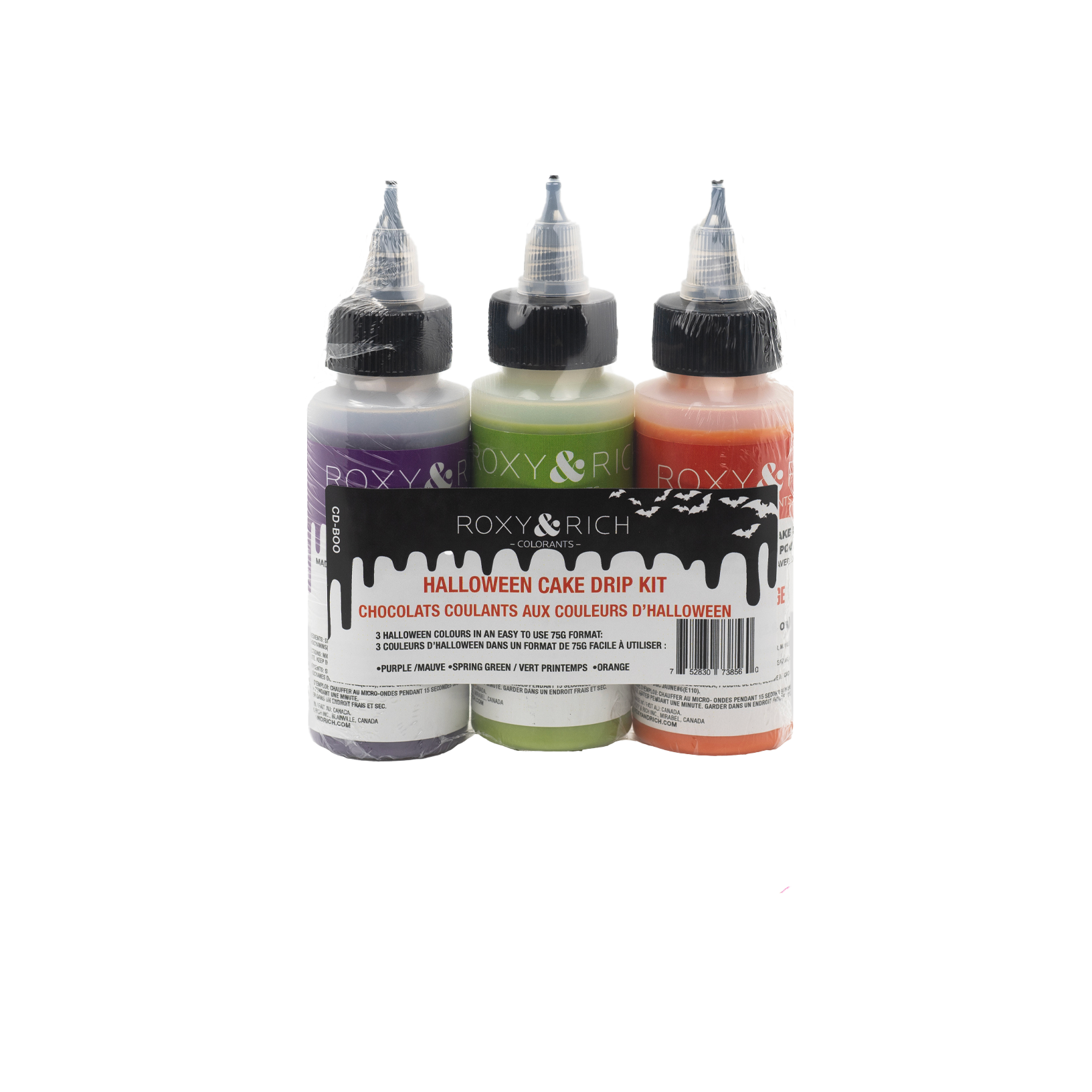 Chocolat Coulant - Mini Cake Drip spécial Halloween (3x75g) - Roxy & Rich - Chocolat coulant pour gâteau - - La Guilde Culinaire