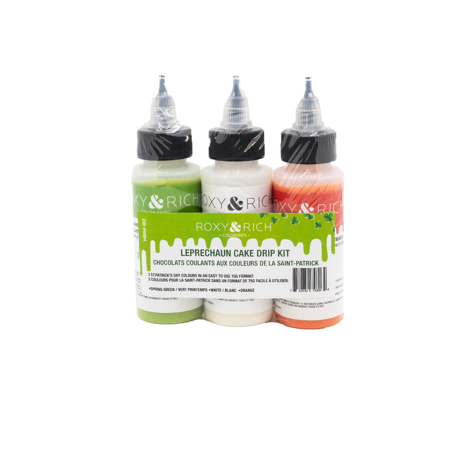 Chocolat Coulant - Mini Cake Drip spécial St-Patrick (3x75g) - Roxy & Rich - Chocolat coulant pour gâteau - - La Guilde Culinaire