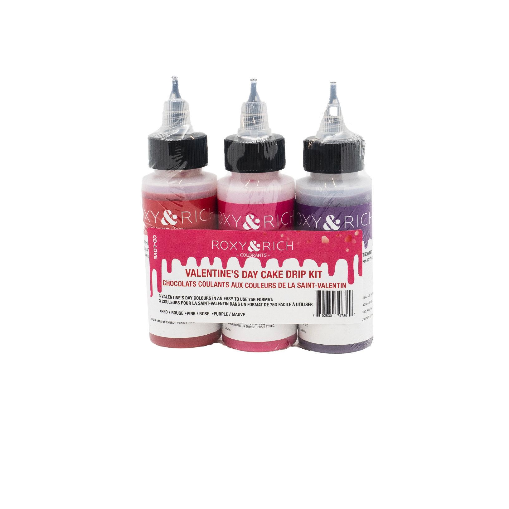 Chocolat Coulant - Mini Cake Drip spécial Saint-Valentin (3x75g) - Roxy & Rich - Chocolat coulant pour gâteau - - La Guilde Culinaire