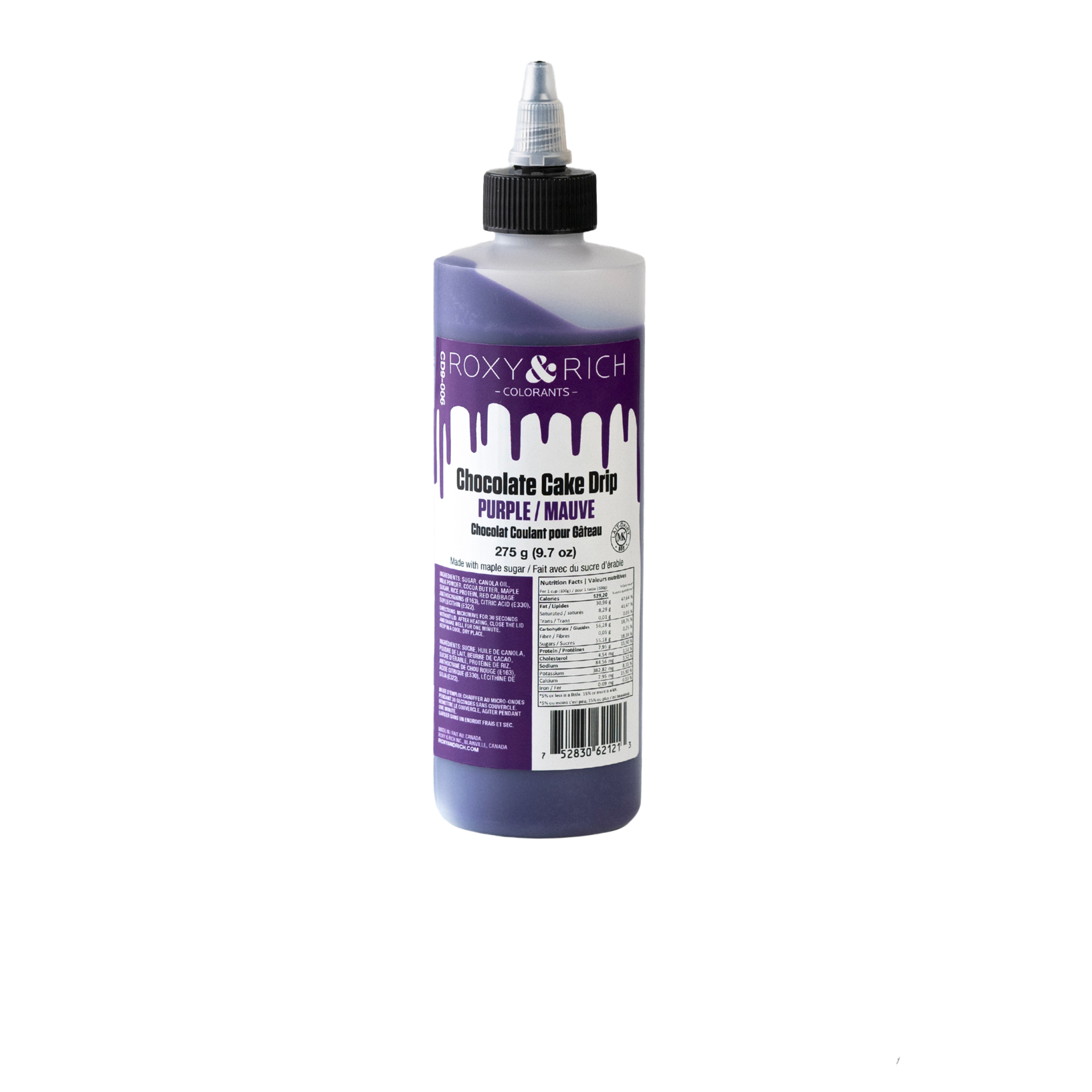 Chocolat Coulant pour Gâteau “Cake Drip” Mauve 275g - Roxy & Rich - Chocolat coulant pour gâteau - CD9-006 - La Guilde Culinaire