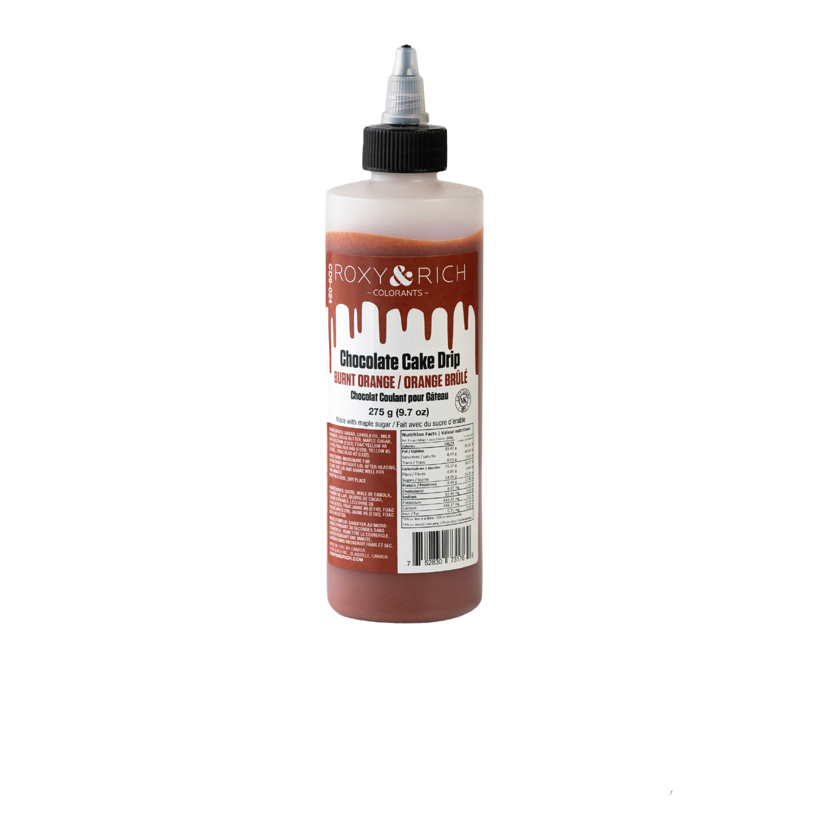 Chocolat Coulant pour Gâteau “Cake Drip” Orange Brûlé - 275g - Roxy & Rich - Chocolat coulant pour gâteau - - La Guilde Culinaire