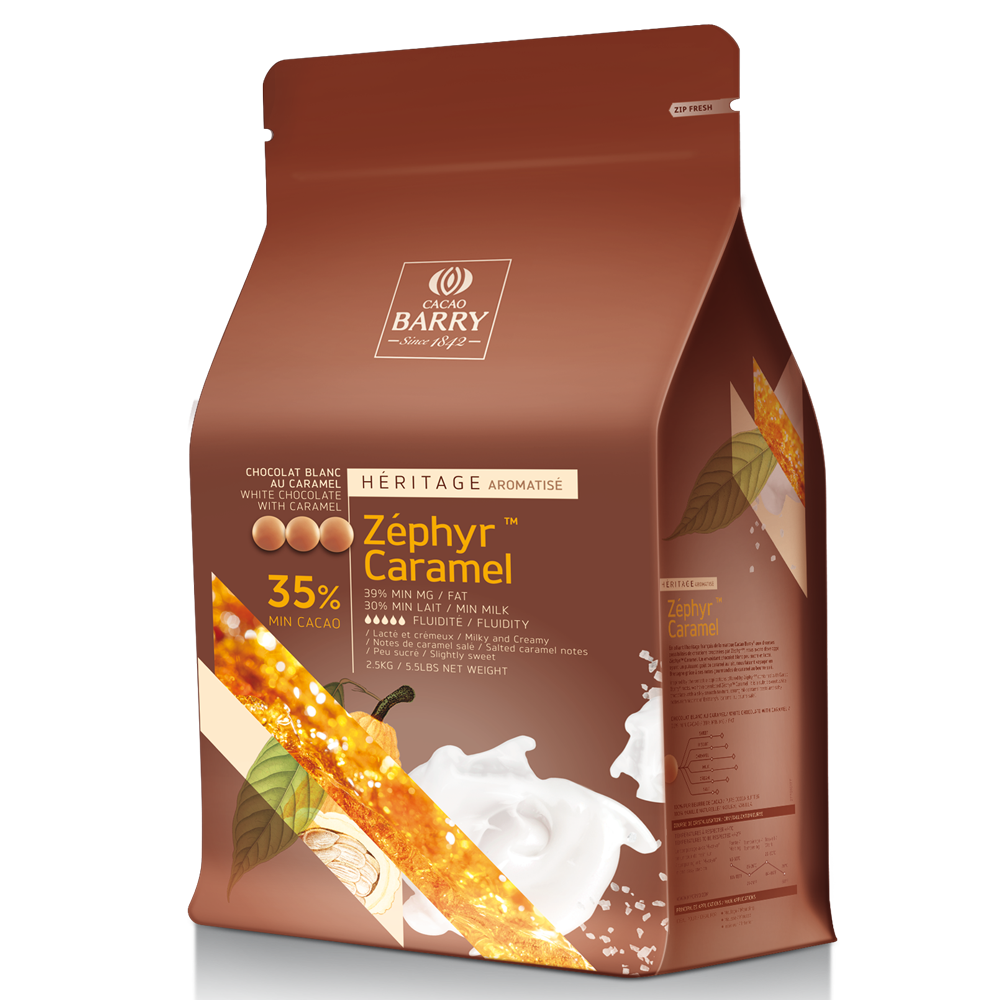 Chocolat Zéphyr Caramel 35% 2.5 kg   - Cacao Barry - Chocolat blanc - C-NE35ZE