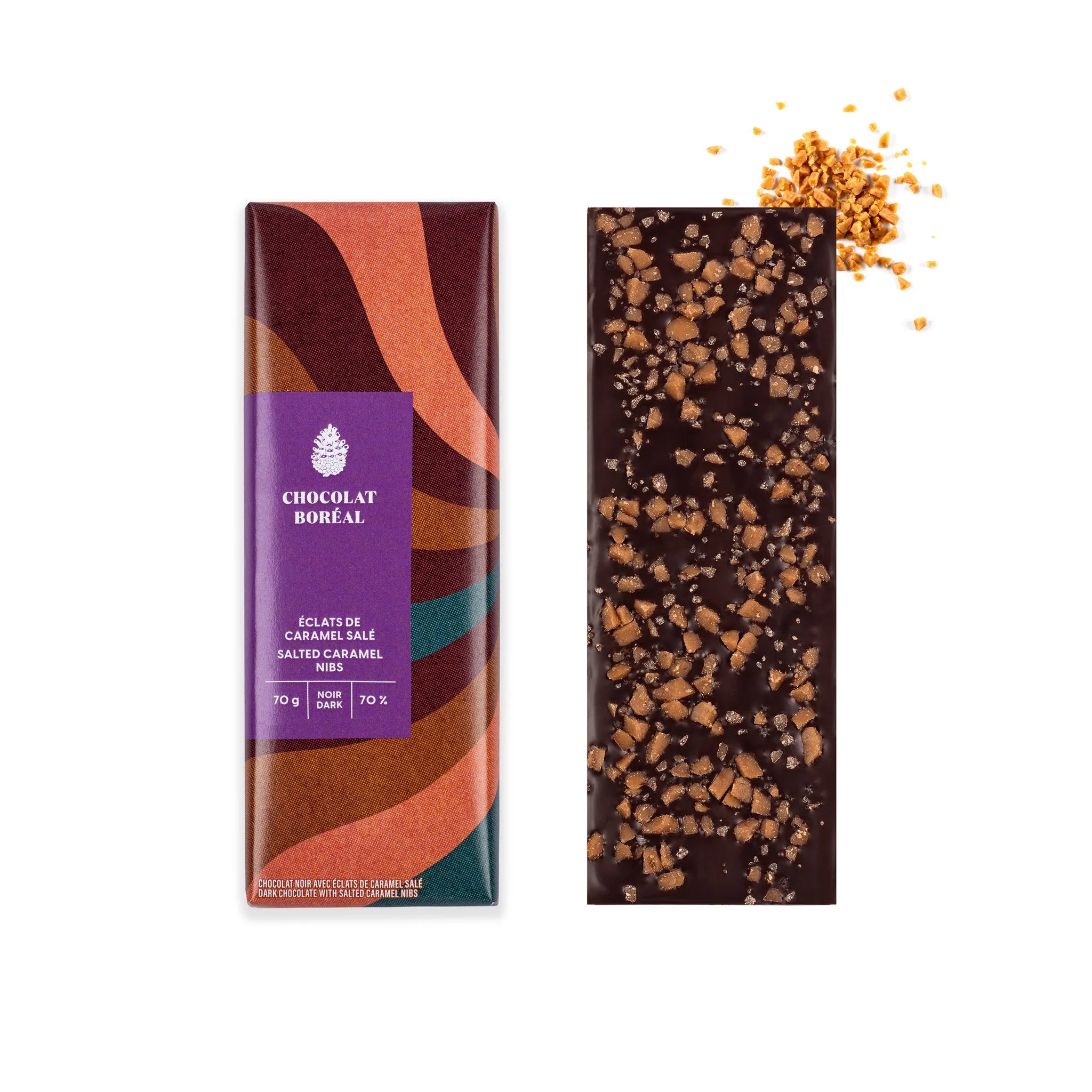 Classique Noir - Éclats de caramel salé (70g)