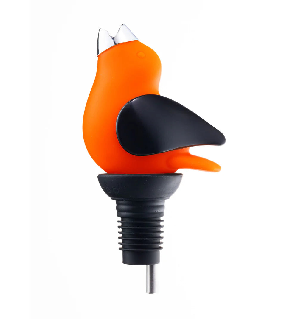 Aérateur Chirpy Top - Gurgle Pot Orange/Noir - GurglePot - Aérateur à vin - C6-CTP-OB01 - La Guilde Culinaire