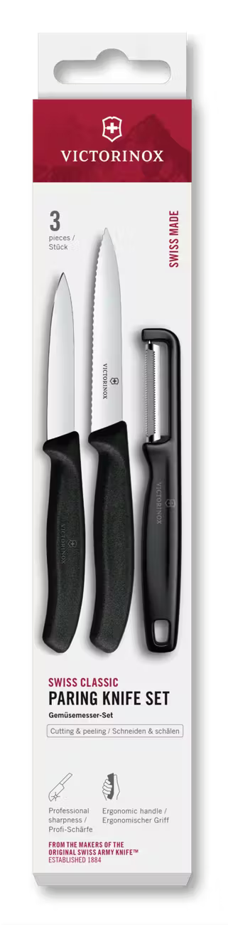 Set de couteaux d’office Swiss Classic avec éplucheur - Victorinox - Ensemble de couteaux - - La Guilde Culinaire