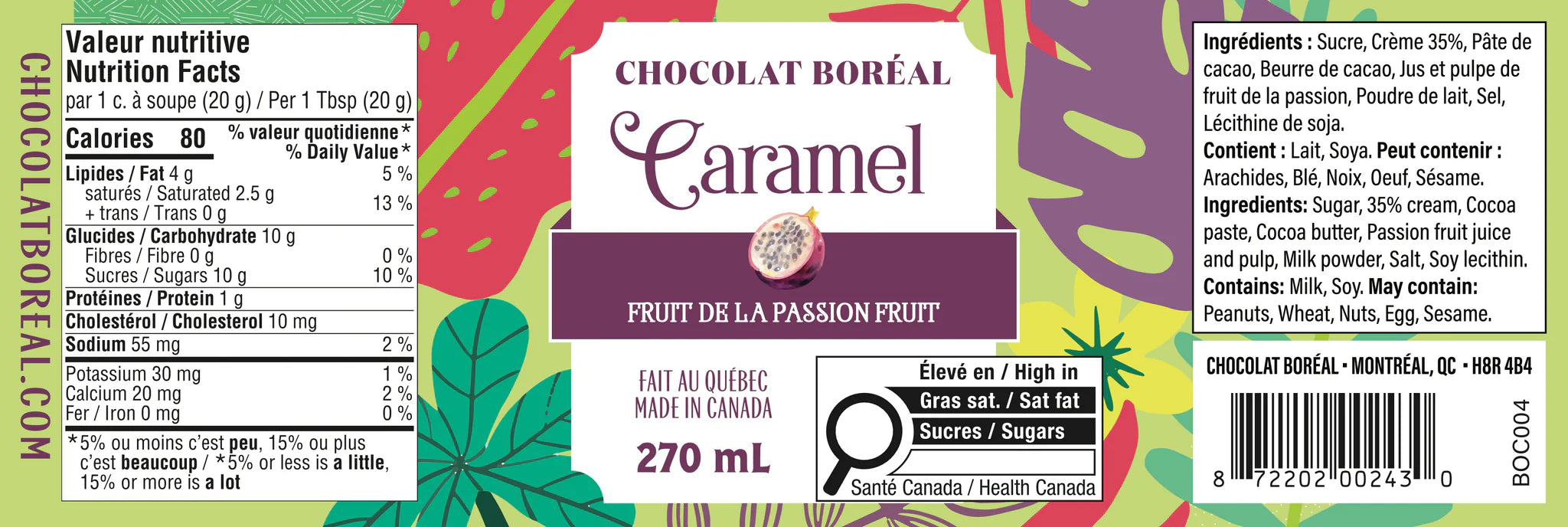 Tartinade caramel fruit de la passion - Chocolat Boréal - Tartinade - - La Guilde Culinaire