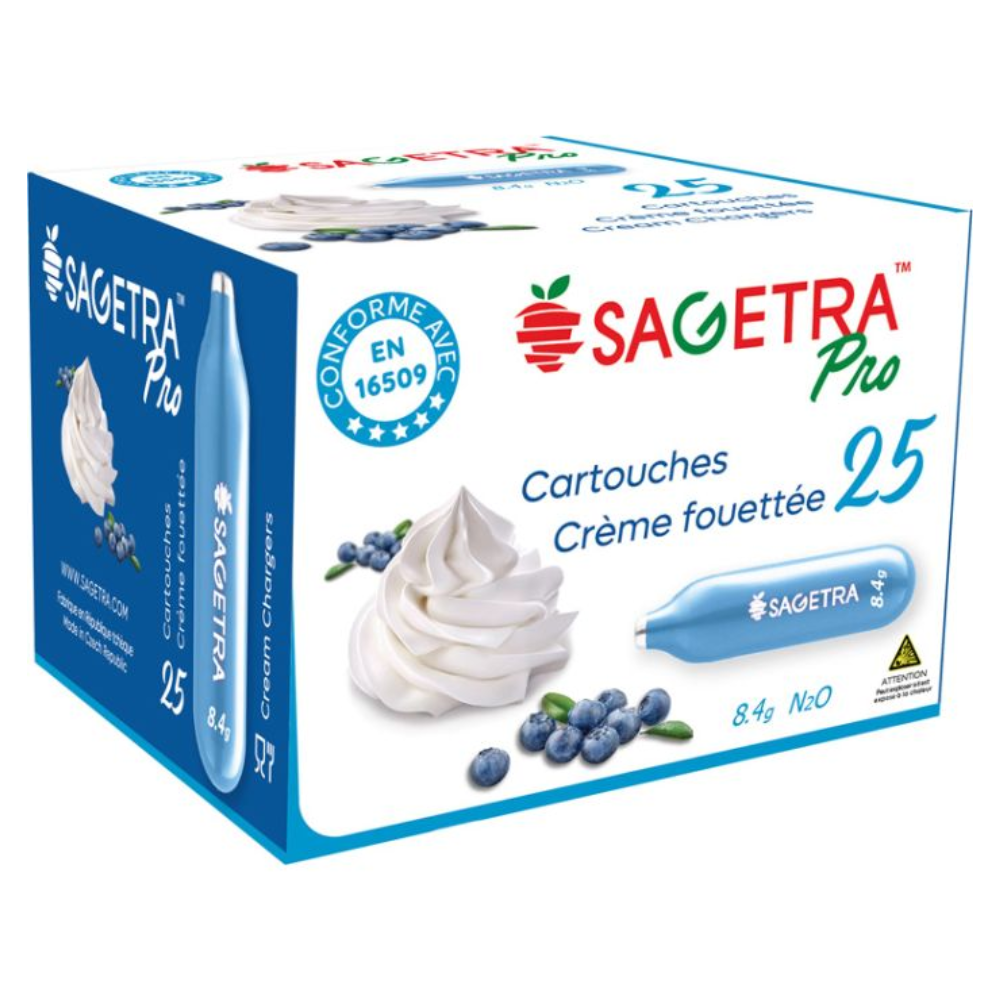 Cartouches de gaz N2O pour siphon 25 cartouches - SG - Siphon - 49CR25P - La Guilde Culinaire