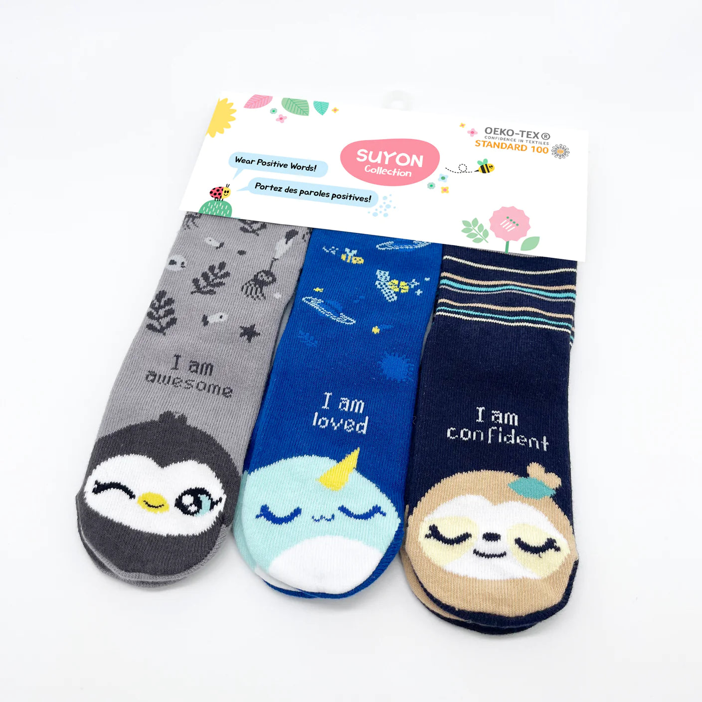 Chaussettes - Set pour garçon (Penguin/Narwhal/Sloth) - Suyon Collection - Chaussettes - - La Guilde Culinaire