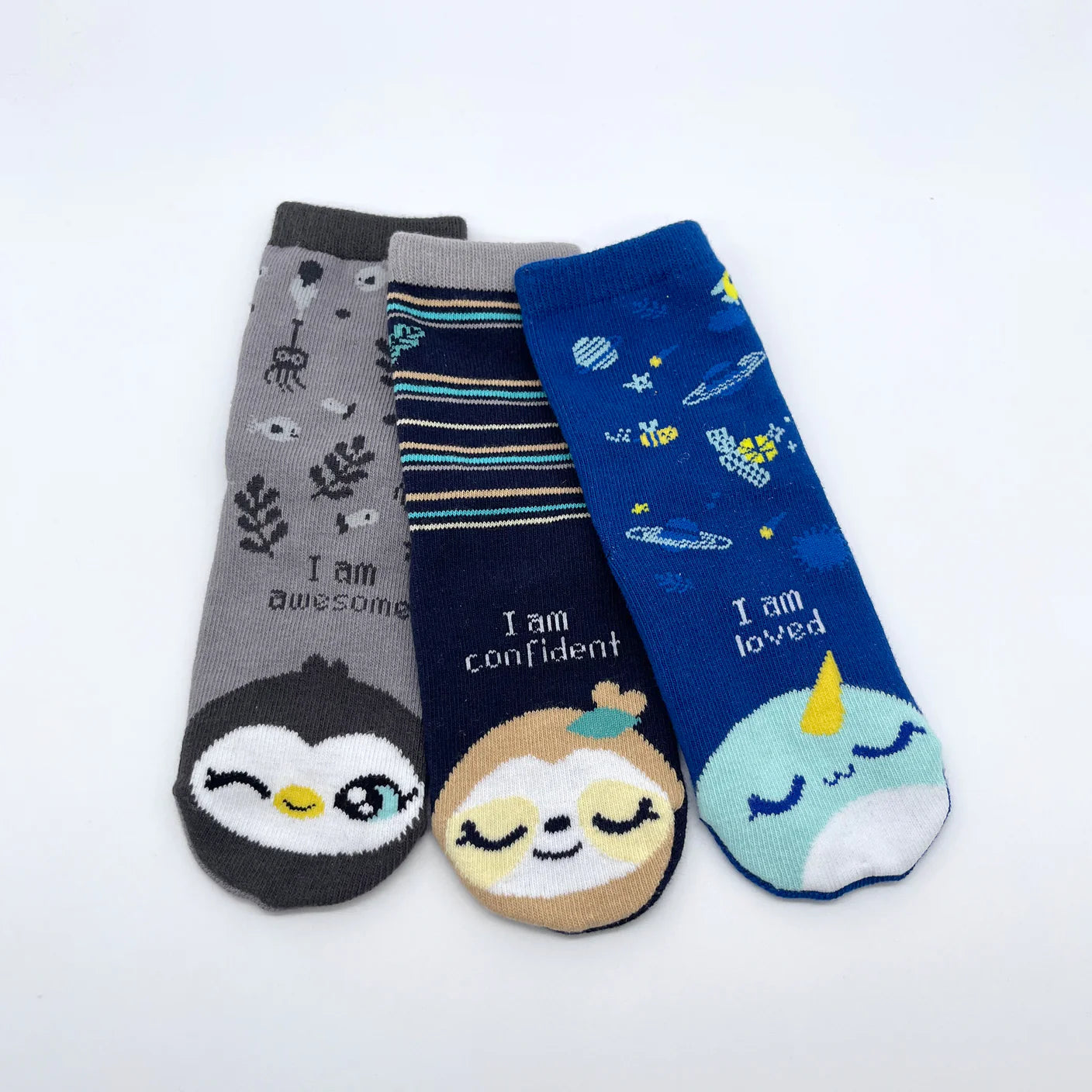 Chaussettes - Set pour garçon (Penguin/Narwhal/Sloth) 4-7 ans - Suyon Collection - Chaussettes - SY-SK-47-BB - La Guilde Culinaire