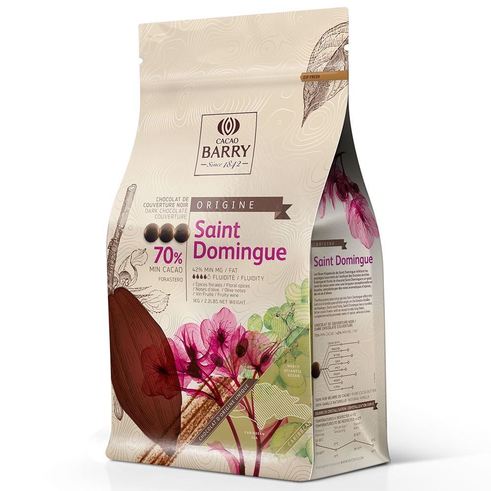 Chocolat St-Domingue Pure Origine 70% cacao 1kg - Cacao Barry - Chocolat noir - CHOCO ST DOMINGUE - 1 KG - F - La Guilde Culinaire