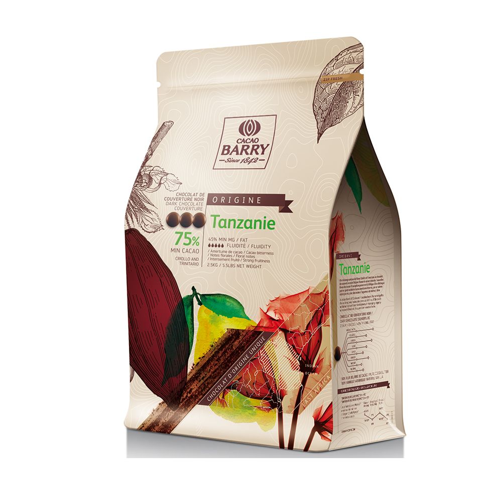 Chocolat Tanzanie Pure Origine 75% cacao - Cacao Barry - Chocolat noir - - La Guilde Culinaire