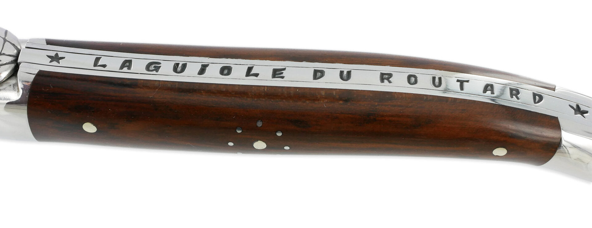 Couteau pliant 11 cm, mitre inox brillant, Amourette + Étui Buron Chocolat – Laguiole - Laguiole - Couteau de poche - - La Guilde Culinaire