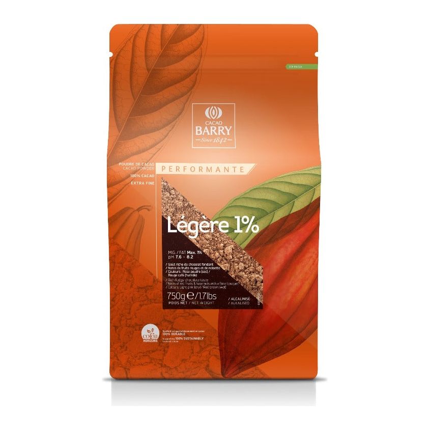 Poudre de cacao - Légère 1% 750g - 100% cacao - Cacao Barry - Poudre de cacao - - La Guilde Culinaire