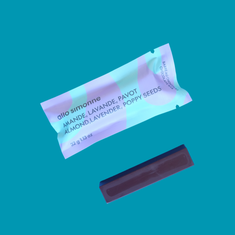 Mini Barre Amande, Lavande, Pavot - Allo Simonne - Barre de chocolat - - La Guilde Culinaire