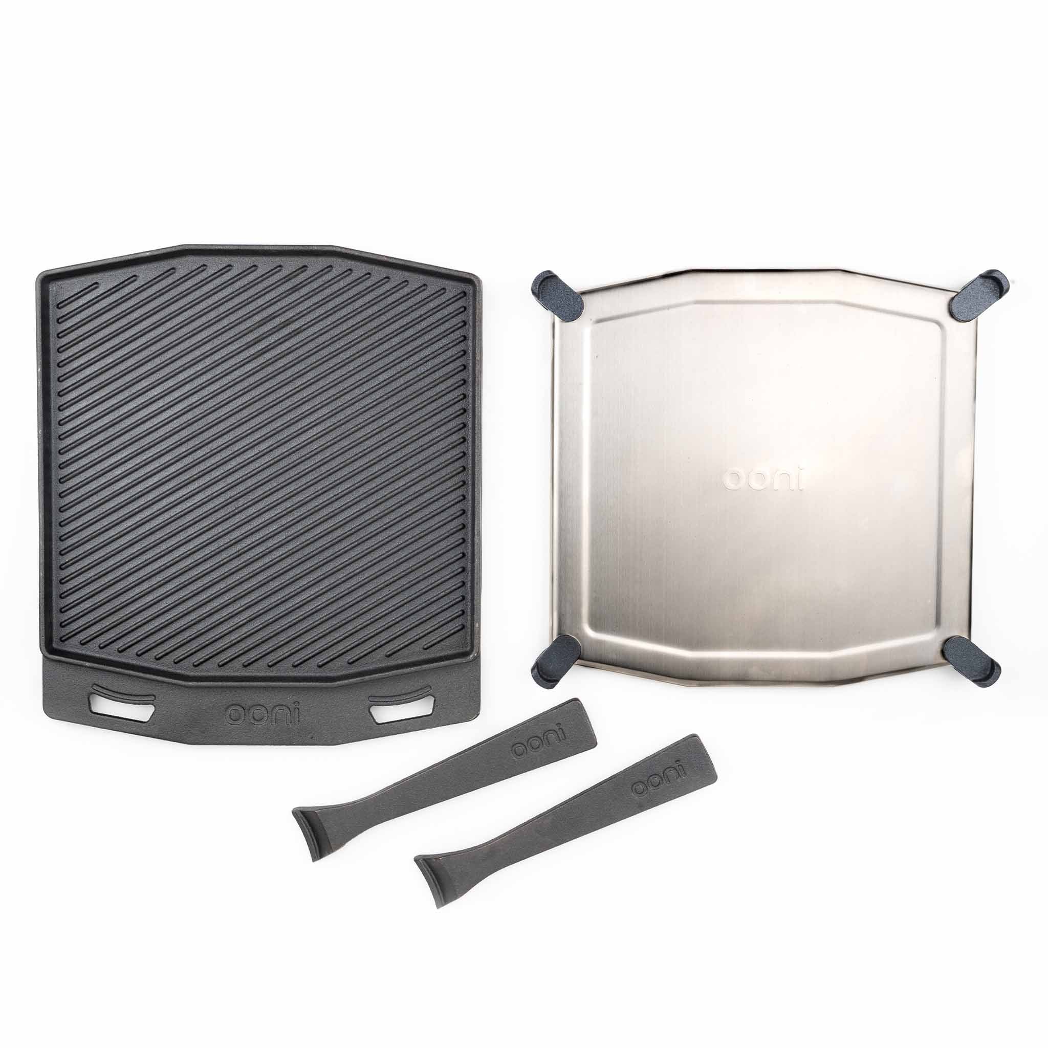 Poêle à griller en fonte double face, planche inox Ooni - Ooni - Poêle en fonte - - La Guilde Culinaire
