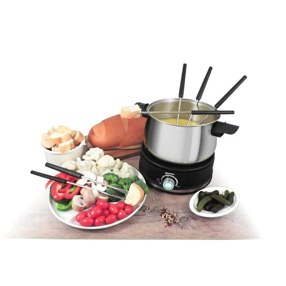 Ensemble à fondue électrique 10 pièces, Acier inoxydable, Arolla - Swissmar - Service à fondue - - La Guilde Culinaire