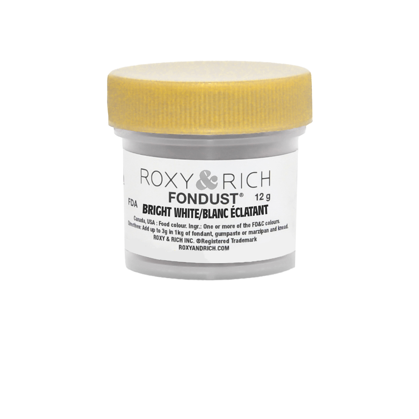 Colorant FONDUST Blanc Éclatant 12g - Roxy & Rich - Colorant alimentaire hydrosoluble - F15-001 - La Guilde Culinaire