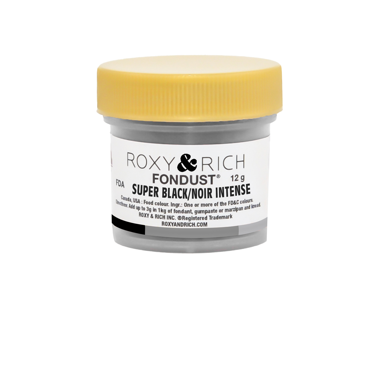 Colorant FONDUST Noir Intense 12g - Roxy & Rich - Colorant alimentaire hydrosoluble - F15-002 - La Guilde Culinaire