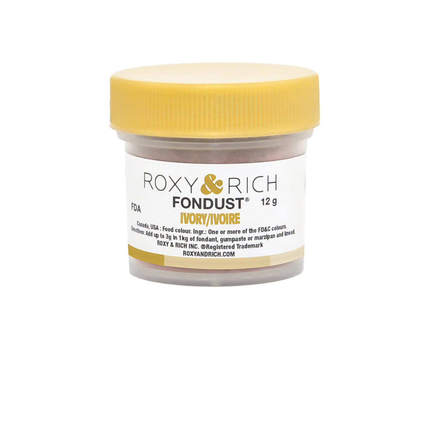 Colorant FONDUST Ivoire 12g - Roxy & Rich - Colorant alimentaire hydrosoluble - F15-003 - La Guilde Culinaire