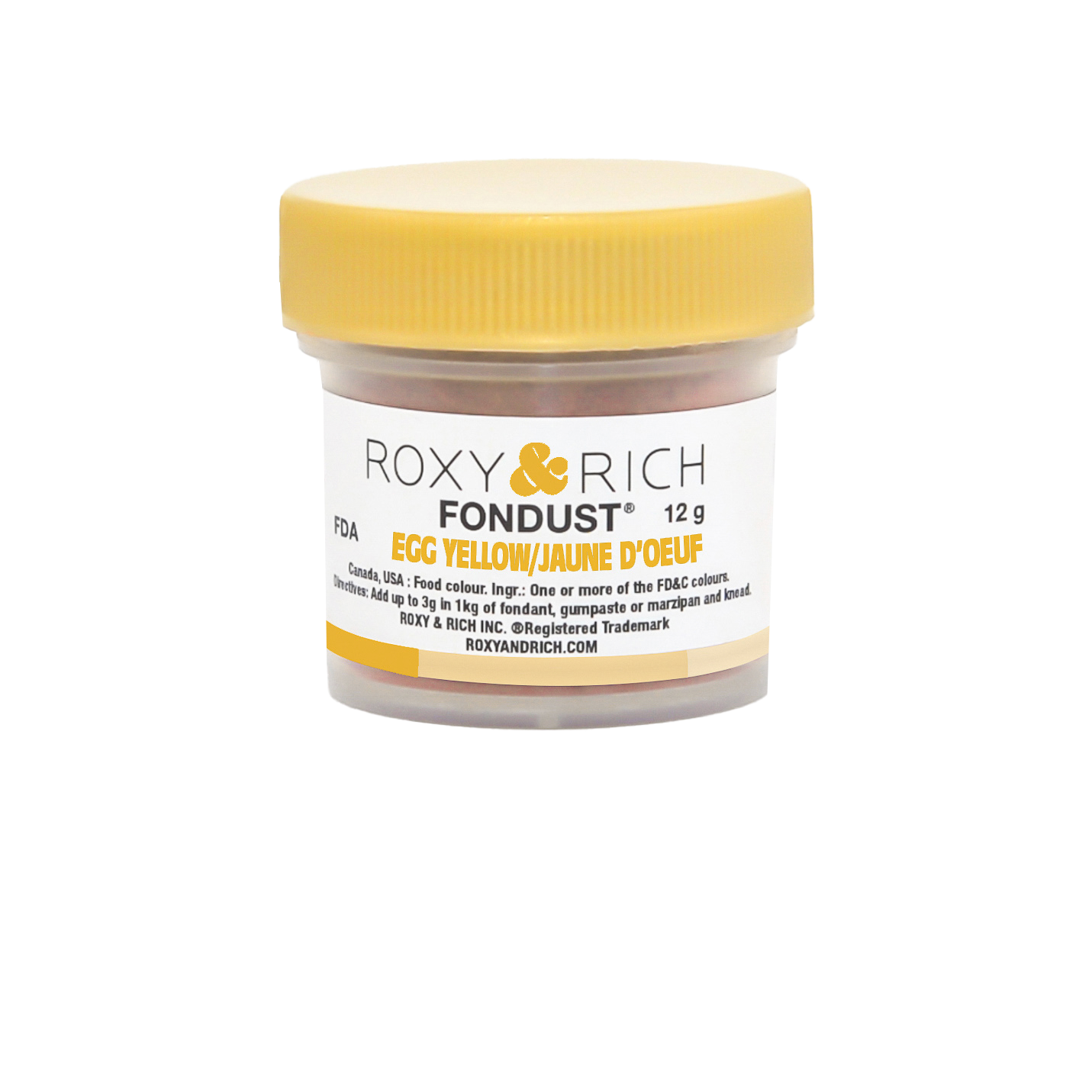 Colorant FONDUST Jaune d'Œuf 12g - Roxy & Rich - Colorant alimentaire hydrosoluble - F15-004 - La Guilde Culinaire