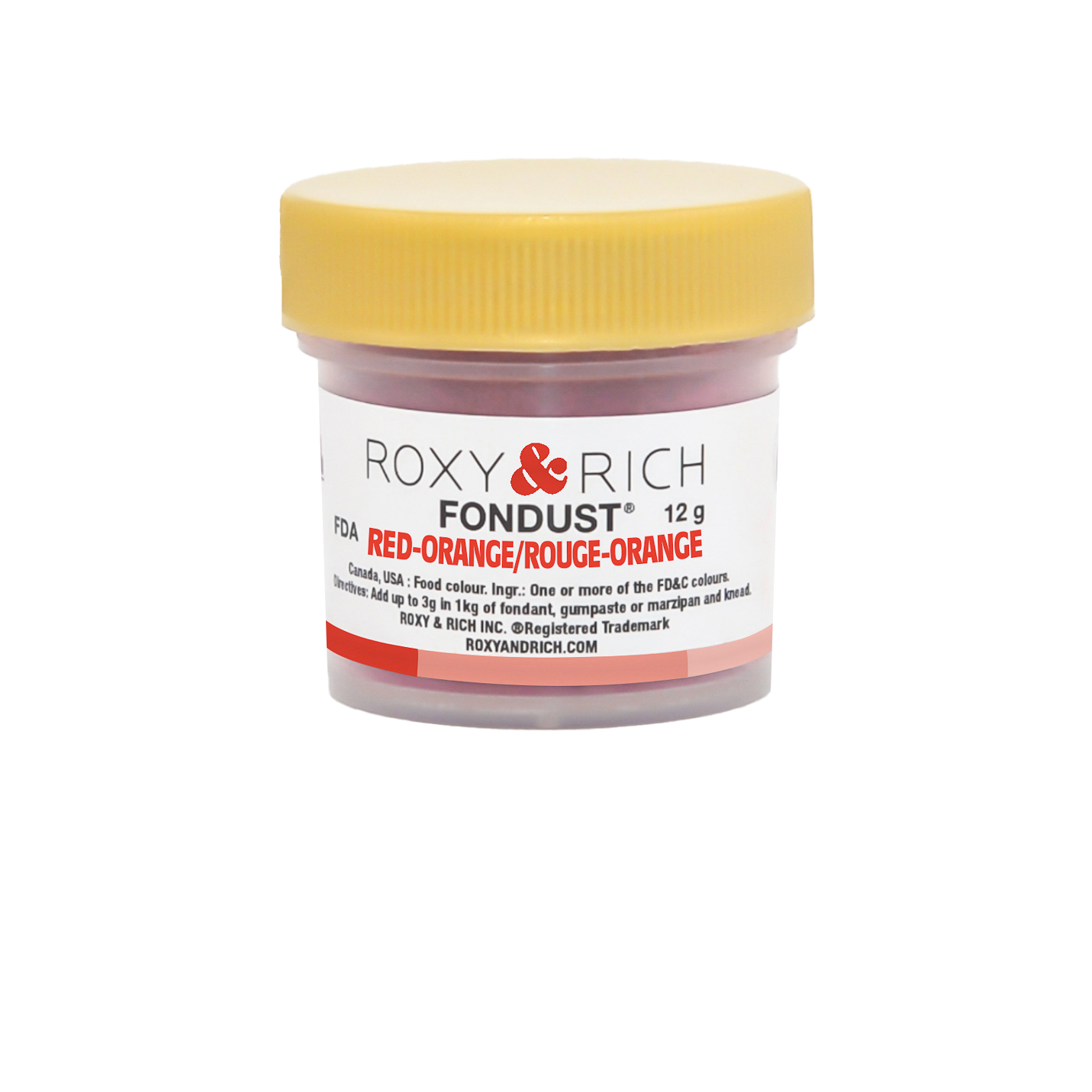 Colorant FONDUST Rouge Orange 12g - Roxy & Rich - Colorant alimentaire hydrosoluble - F15-009 - La Guilde Culinaire